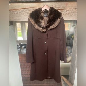 Jones New York Fur Pea Coat size 6